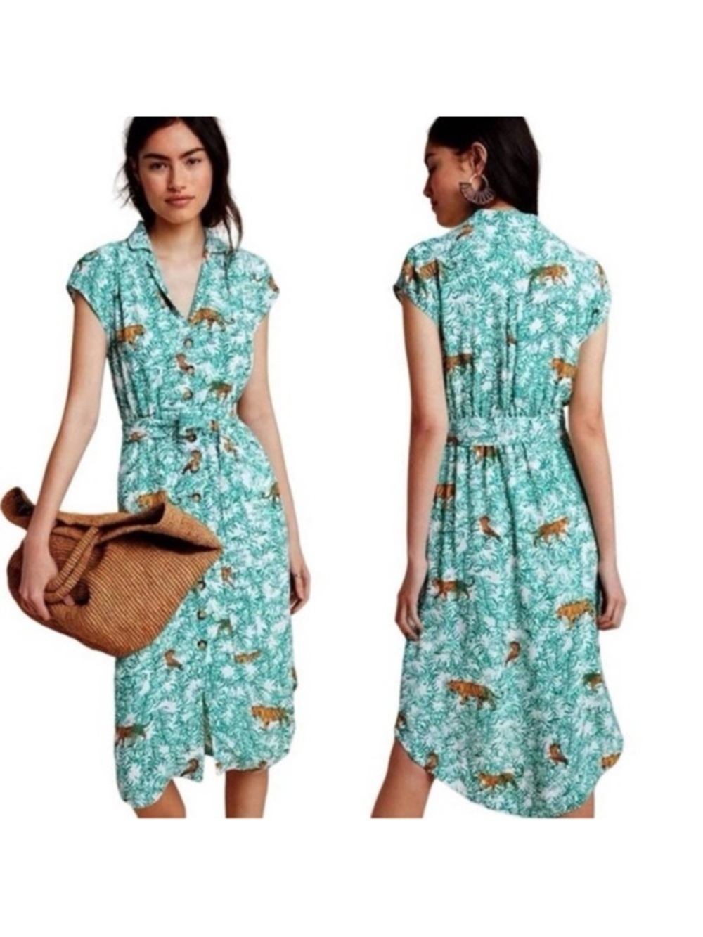 Maeve Catherine Tiger Shirtdress